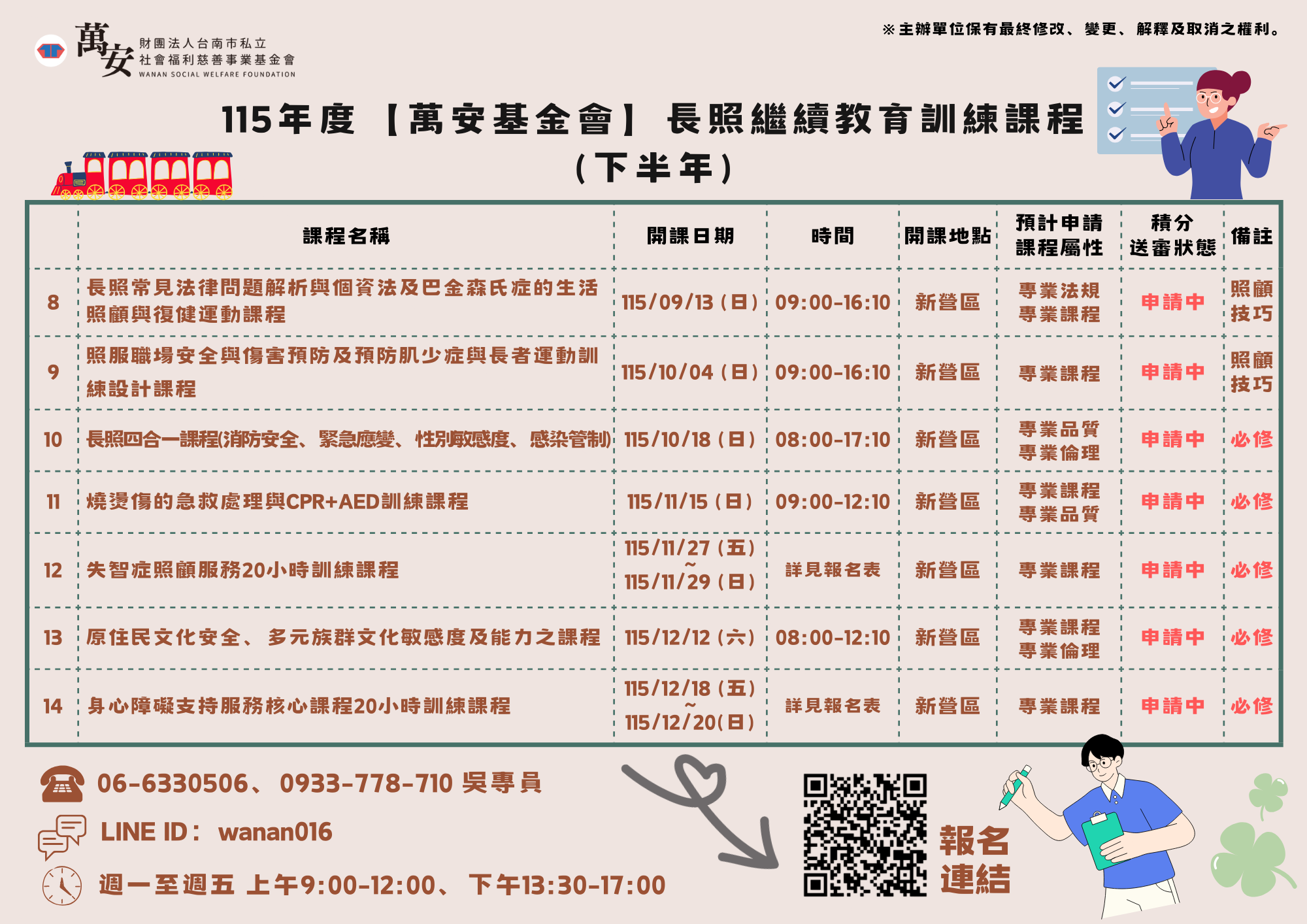 長照喵臺南課程活動整理｜長照喵-長照課程活動平台：長照積分/銀髮課程永久免費刊登｜長照繼續教育6年120積分課程優先曝光