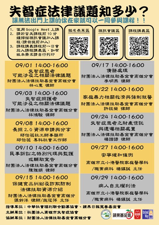 失智症法律議題知多少？-刊登平台：長照喵-長照課程活動平台｜長照繼續教育6年120積分課程優先曝光
